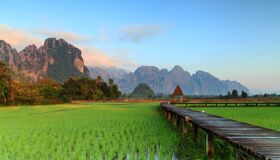 Start your journey with Muang Xay’s vibrant glow